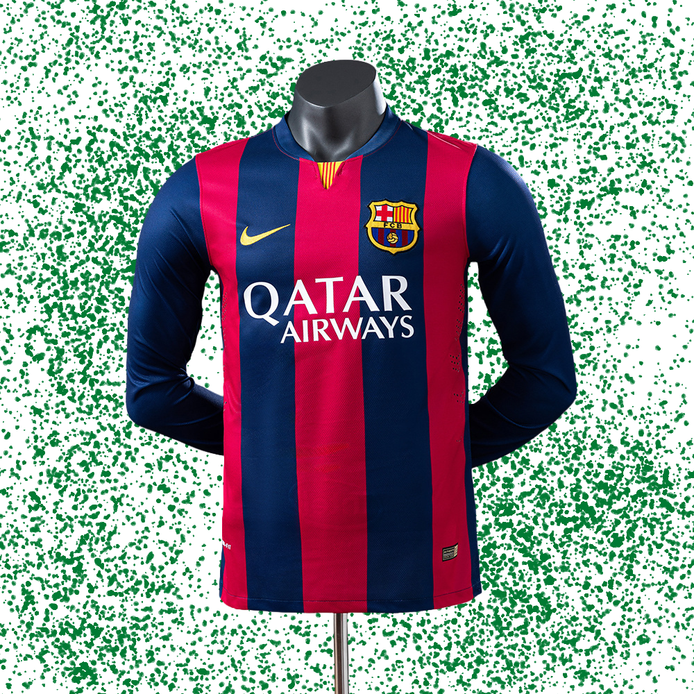 Barcelona 2014/15 Home Long Sleeve Player Version Retro Jersey