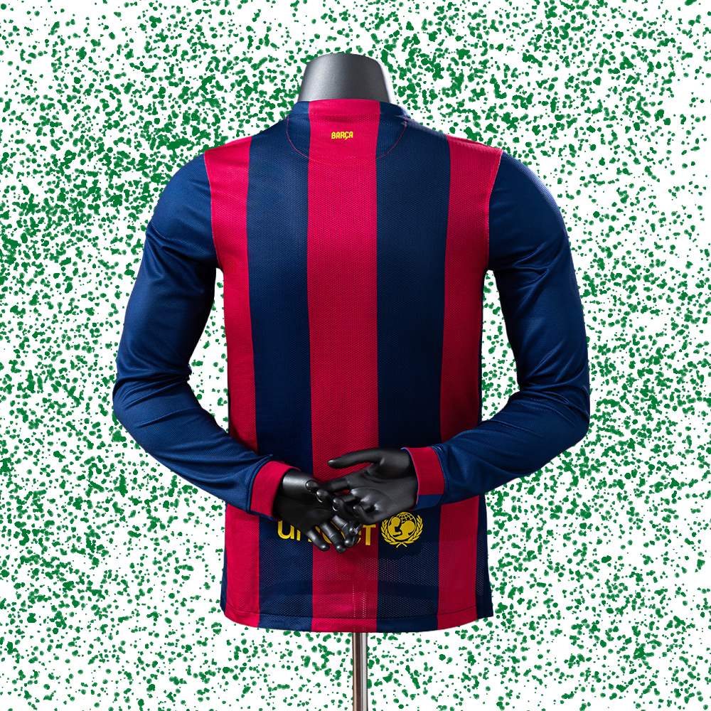 Barcelona 2014/15 Home Long Sleeve Player Version Retro Jersey