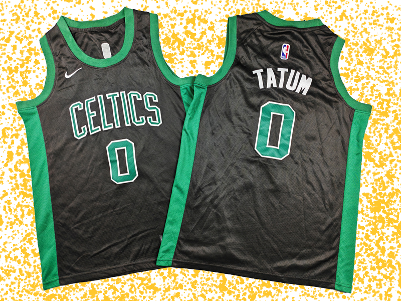 Celtics #0 Tatum Black Statement Edition T-Shirt