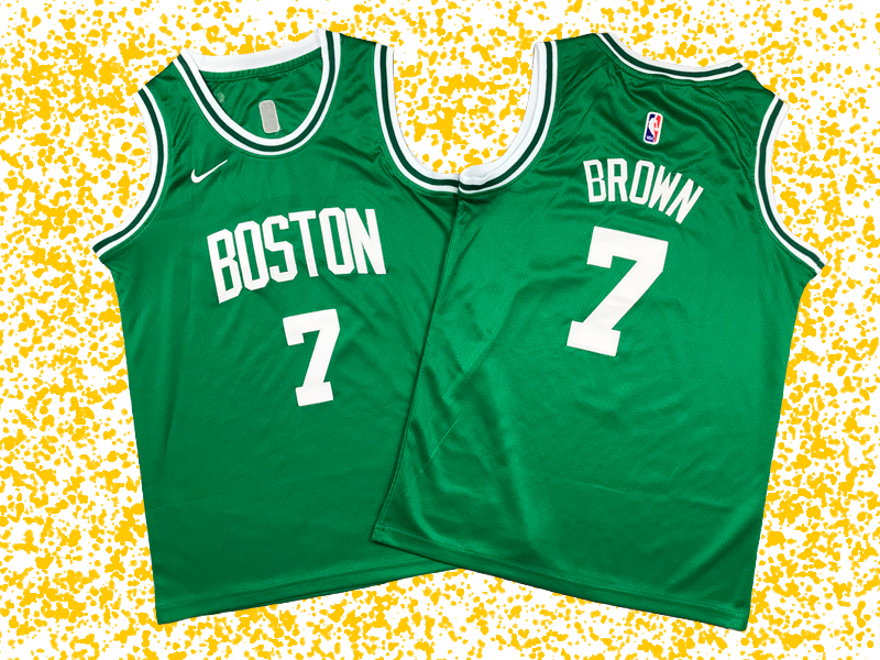Celtics #7 Brown Green Icon Edition T-Shirt
