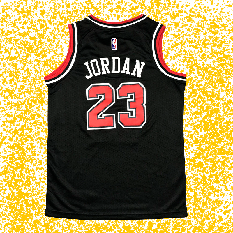 Bulls #23 Jordan Black Icon Edition (New Material) T-Shirt