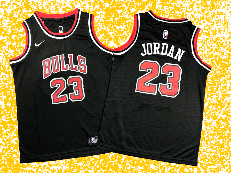 Bulls #23 Jordan Black Icon Edition (New Material) T-Shirt