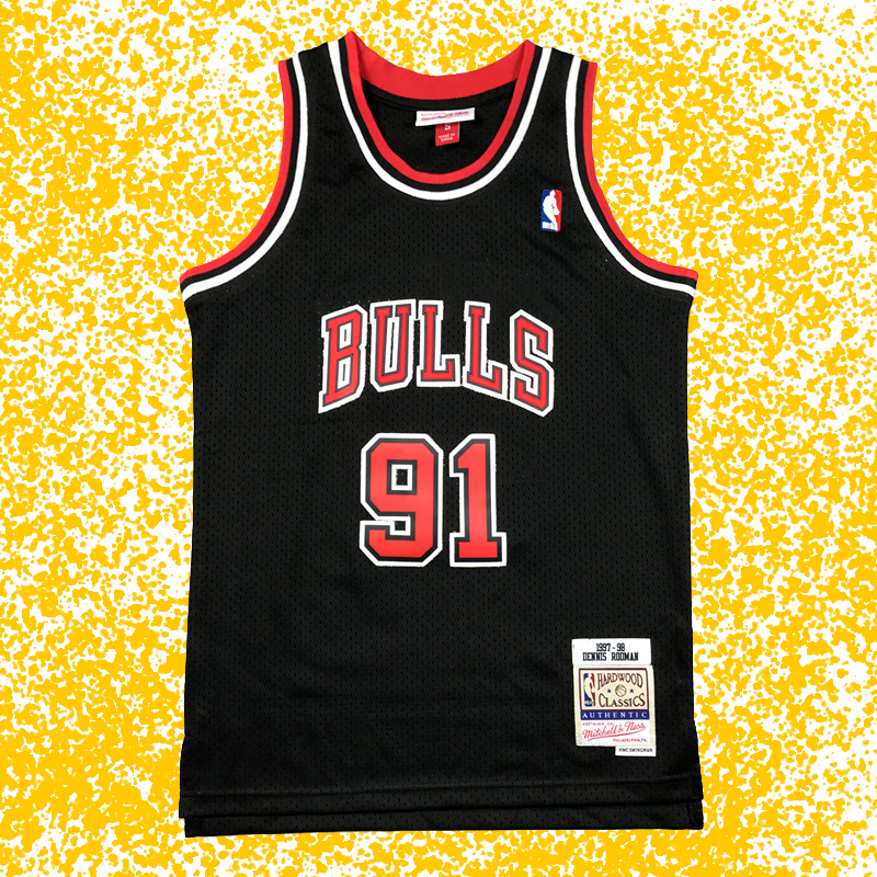 Bulls #91 Rodman Classic Black Edition T-Shirt