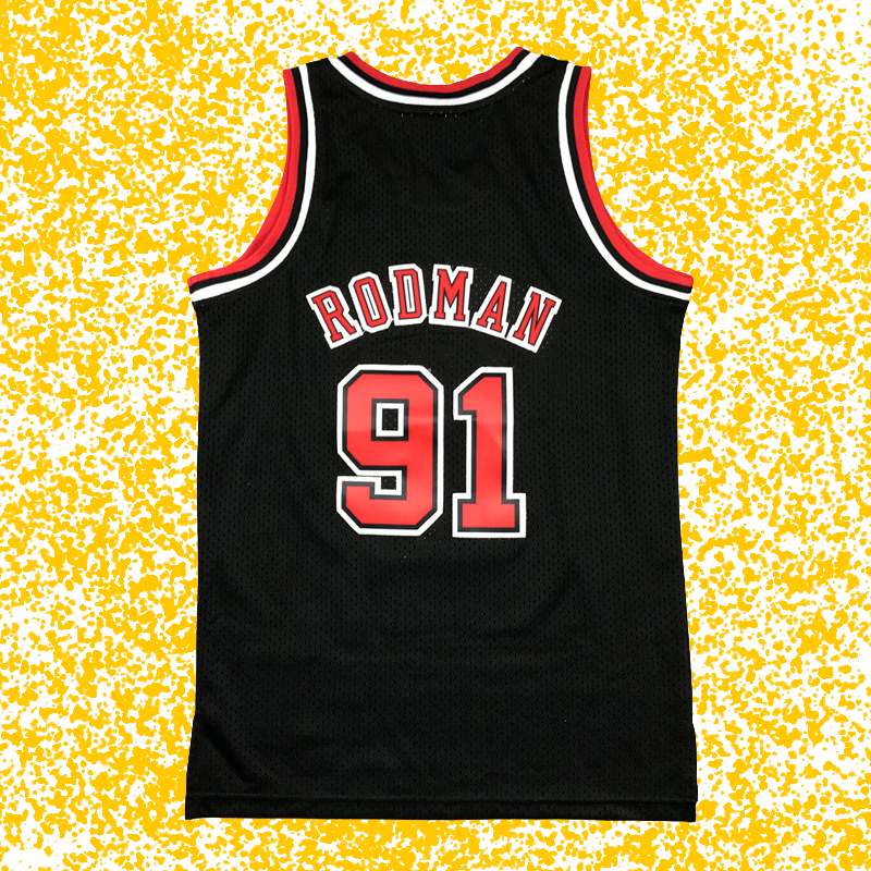Bulls #91 Rodman Classic Black Edition T-Shirt
