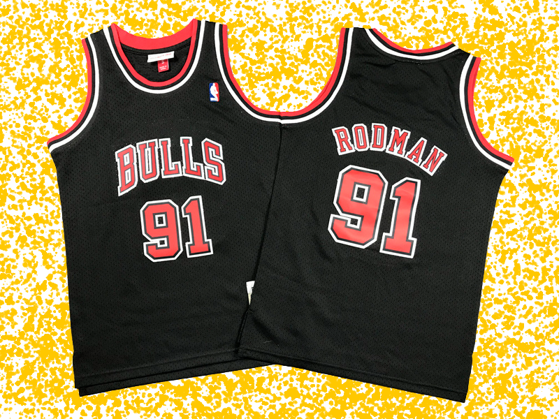 Bulls #91 Rodman Classic Black Edition T-Shirt