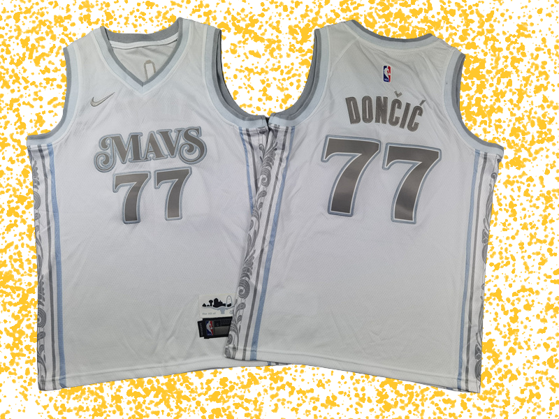 Mavericks #77 Dončić White City Edition T-Shirt