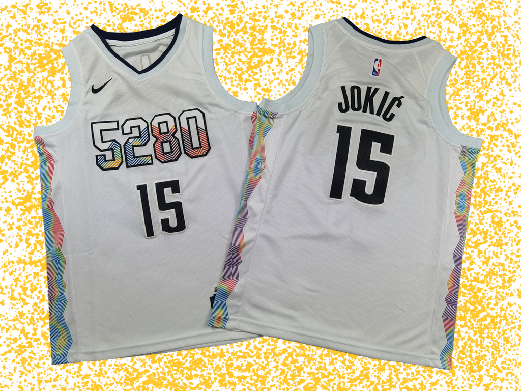 Nuggets #15 Jokić White City Edition T-Shirt