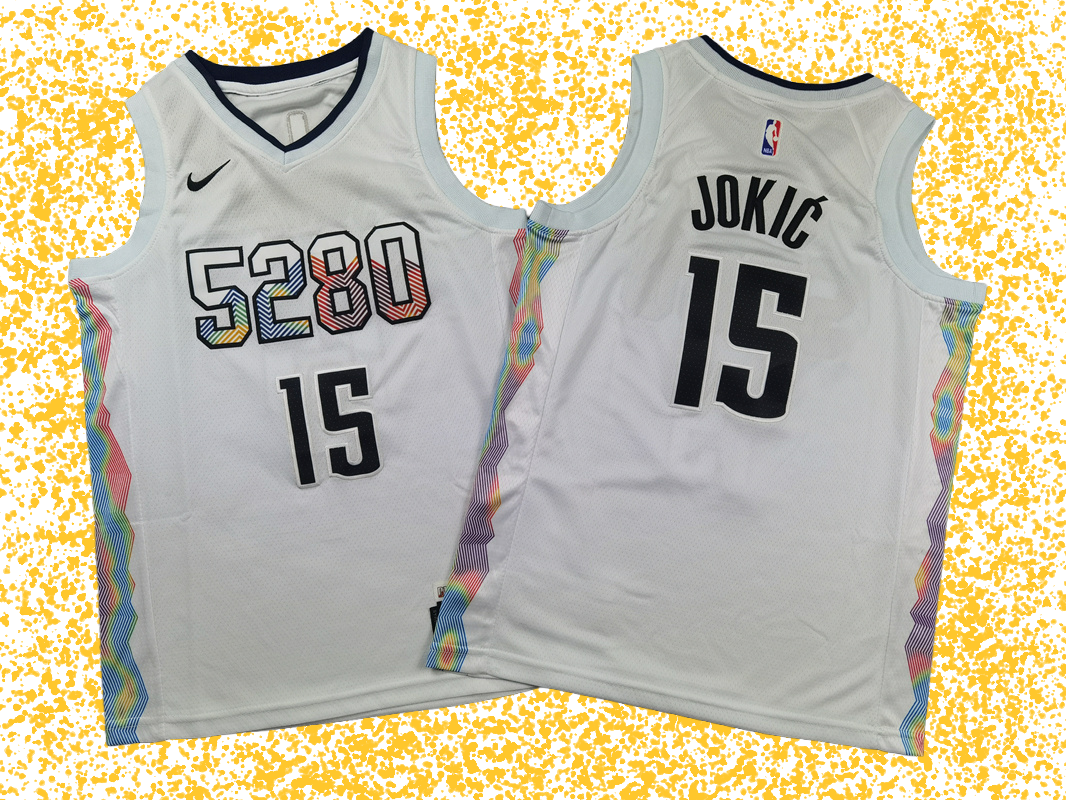 Nuggets #15 Jokić White City Edition T-Shirt