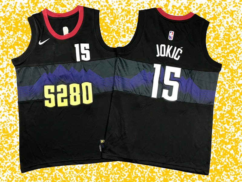 Nuggets #15 Jokić Black 2024 City Edition T-Shirt
