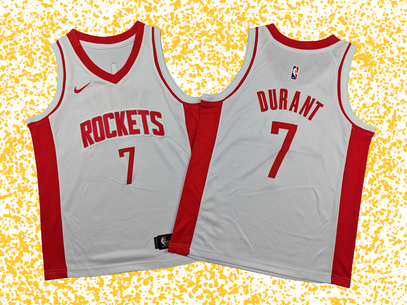 Rocket #7 Durant White T-Shirt