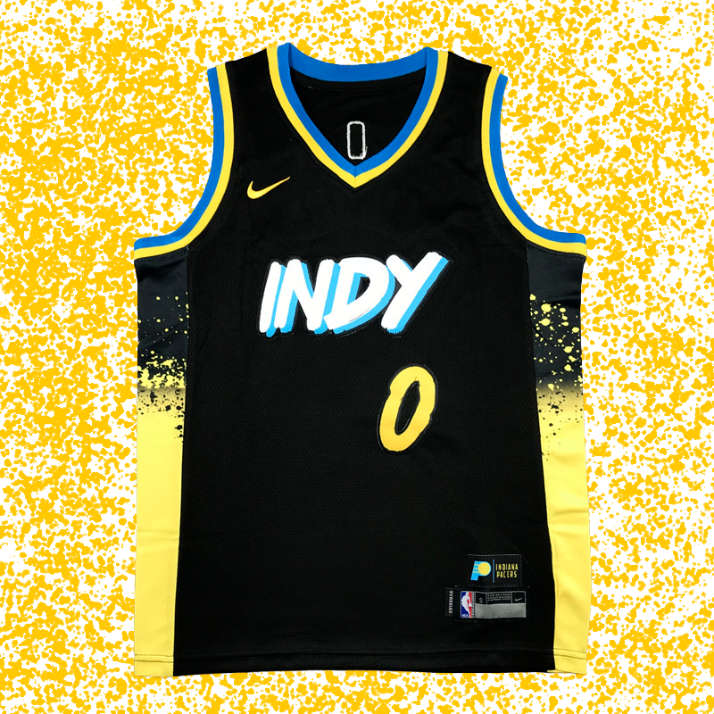 Pacers #0 Haliburton Black 2024 City Edition T-Shirt