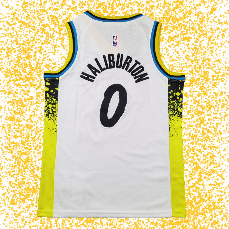 Pacers #0 Haliburton White City Edition T-Shirt