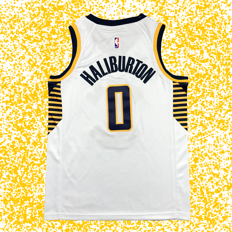 Pacers #0 Haliburton White Association Edition T-Shirt