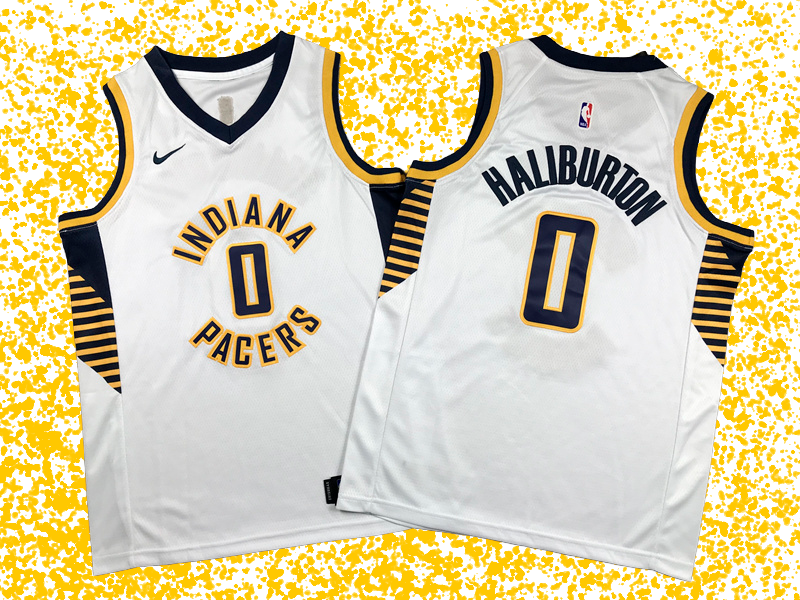 Pacers #0 Haliburton White Association Edition T-Shirt