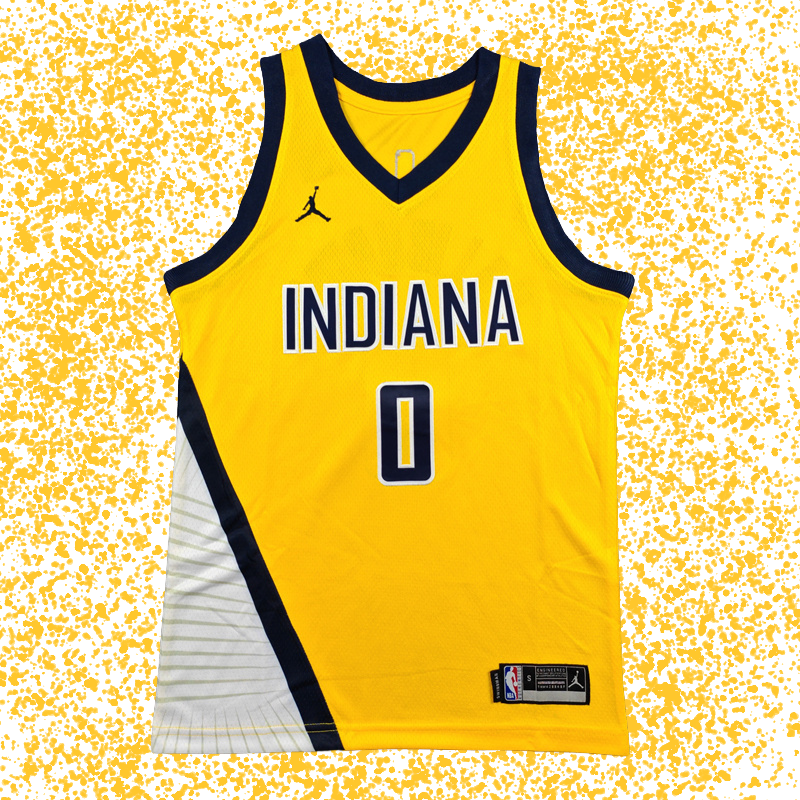 Indiana Pacers #0 Haliburton Yellow T-Shirt