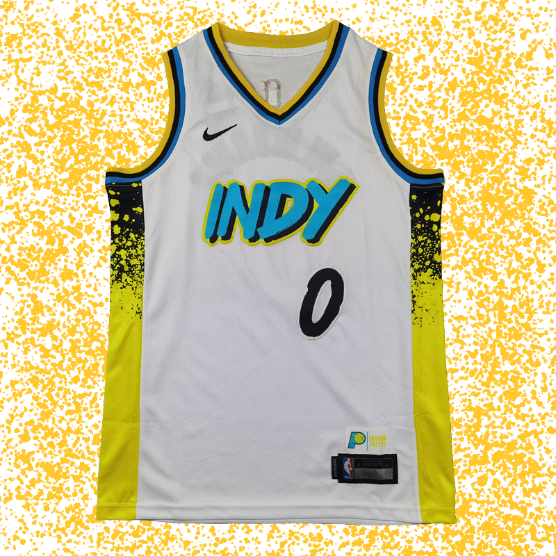 Pacers #0 Haliburton White City Edition T-Shirt