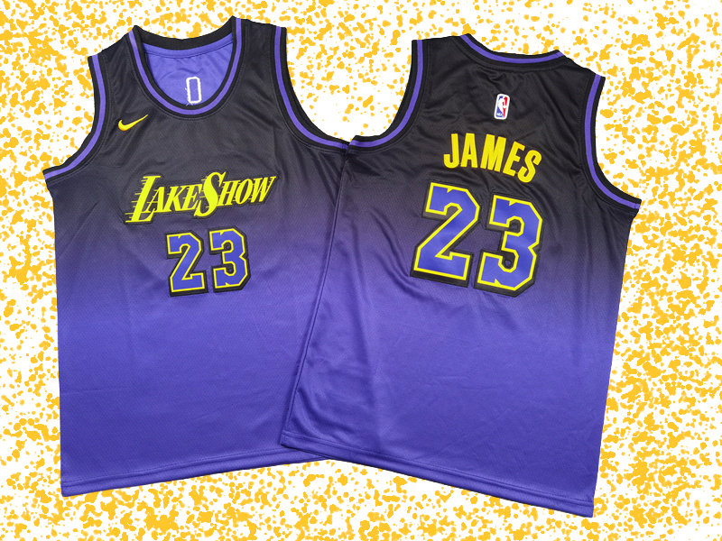 Lakers #23 James Purple City Edition T-Shirt