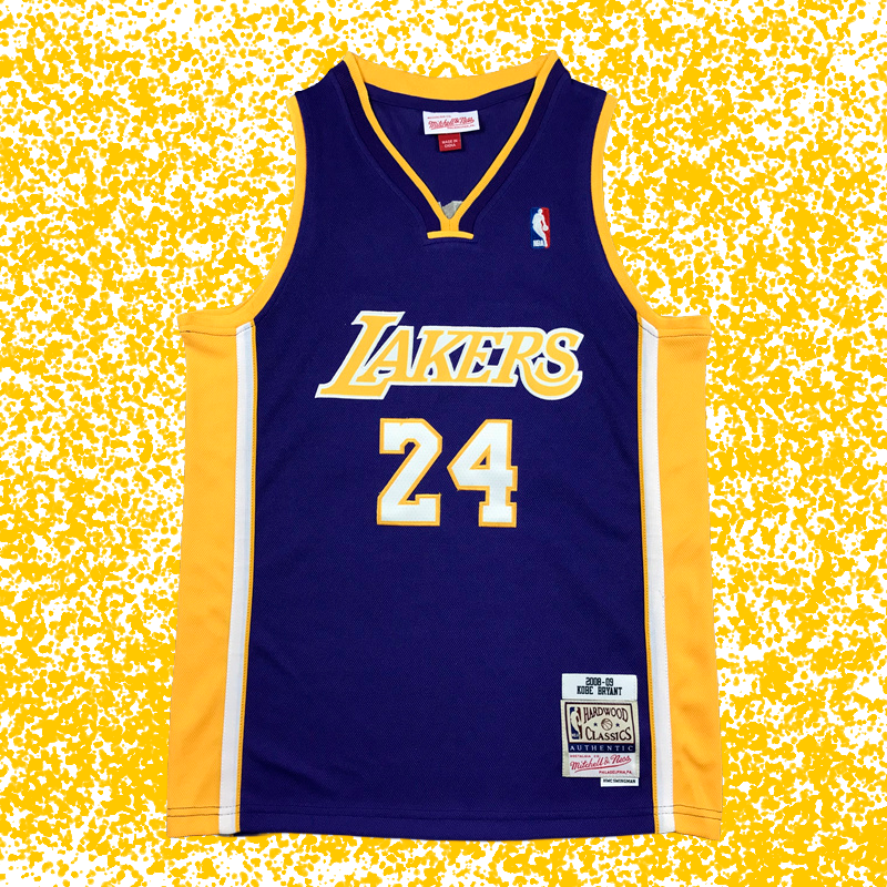 Lakers #24 Bryant Purple Hardwood Classics V-Neck Retro Edition T-Shirt