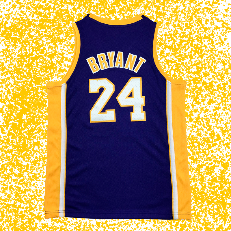 Lakers #24 Bryant Purple Hardwood Classics V-Neck Retro Edition T-Shirt