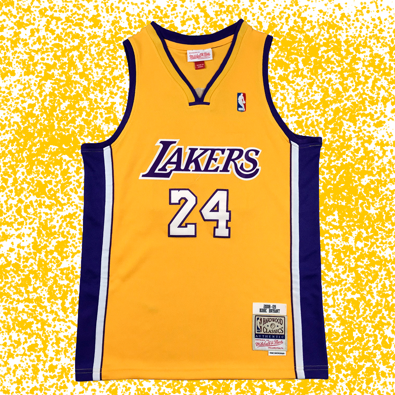 Lakers #24 Bryant Yellow V-Neck Icon Edition T-Shirt