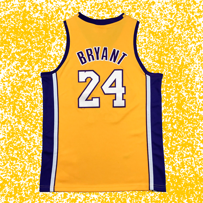 Lakers #24 Bryant Yellow V-Neck Icon Edition T-Shirt