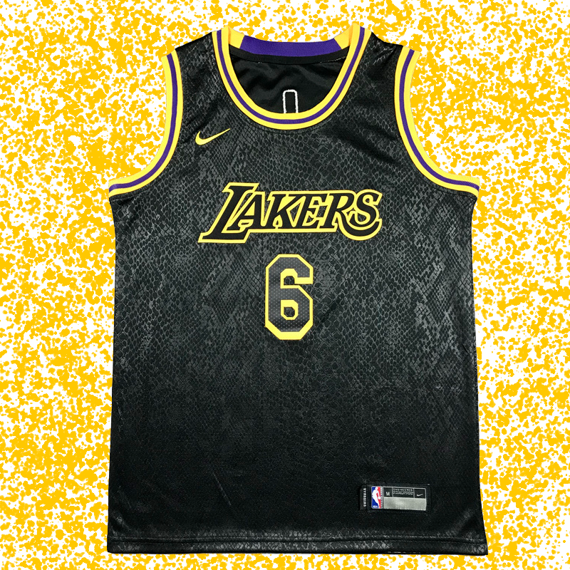Lakers #6 James Black Snakeskin Special Edition T-Shirt