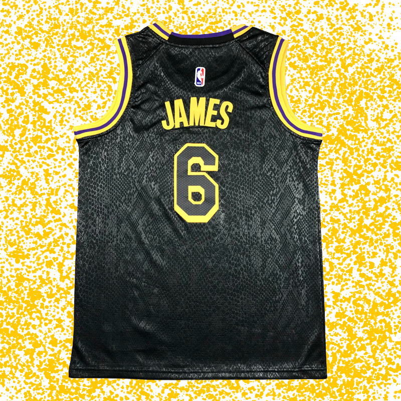 Lakers #6 James Black Snakeskin Special Edition T-Shirt