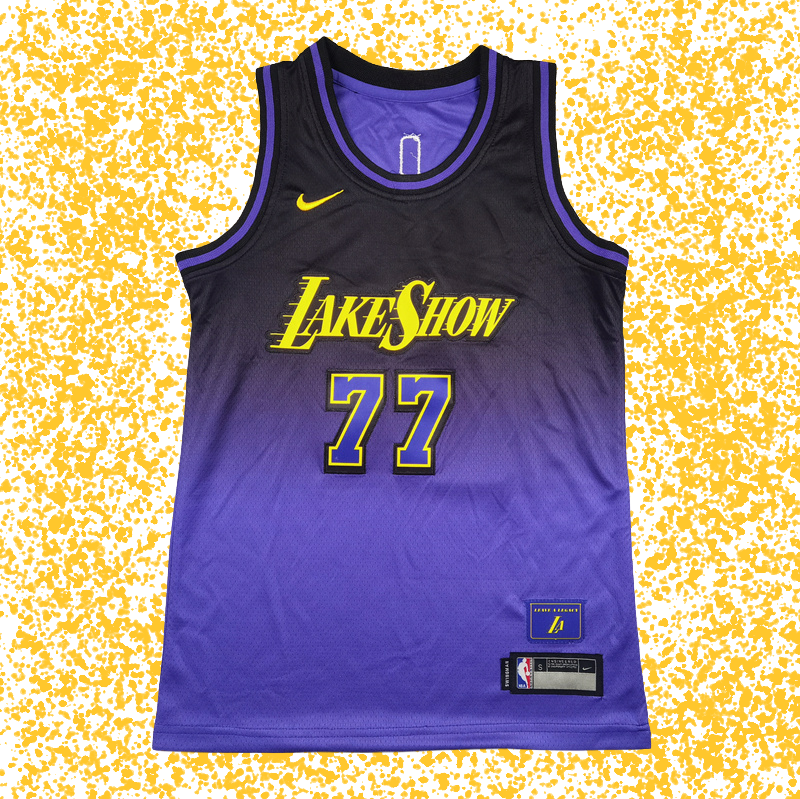 Lakers #77 Doncic Purple City Edition T-Shirt
