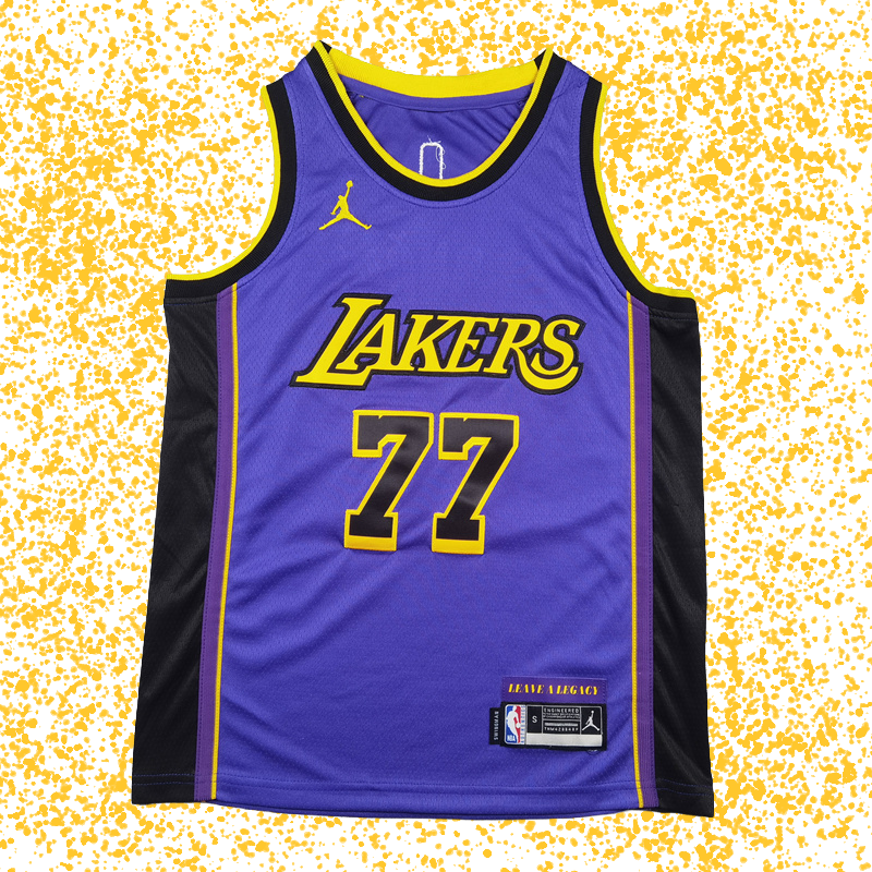 Lakers #77 Doncic Purple Statement Edition T-Shirt