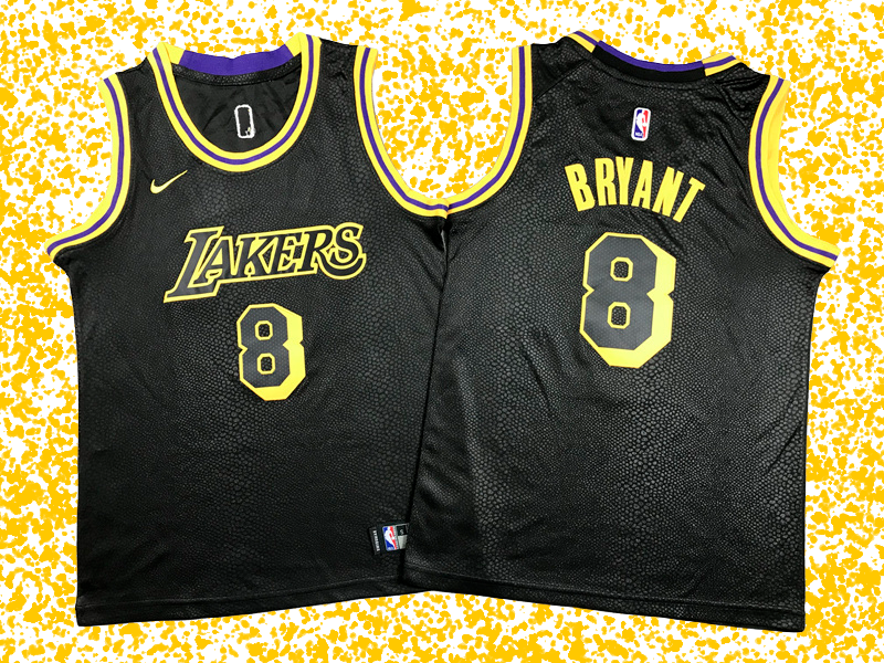 Lakers #8 Bryant Black “Black Mamba” Snake Pattern Special Edition T-Shirt
