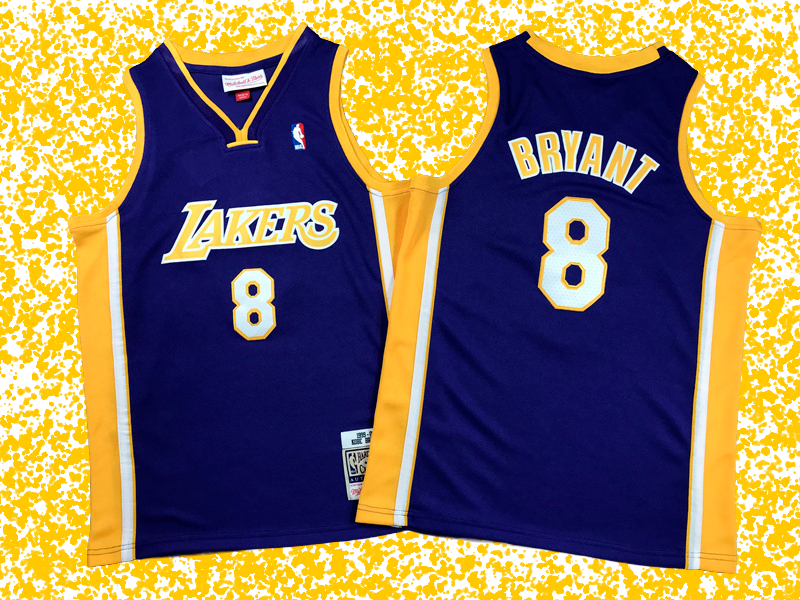 Lakers #8 Bryant Purple V-Neck Classic Edition T-Shirt