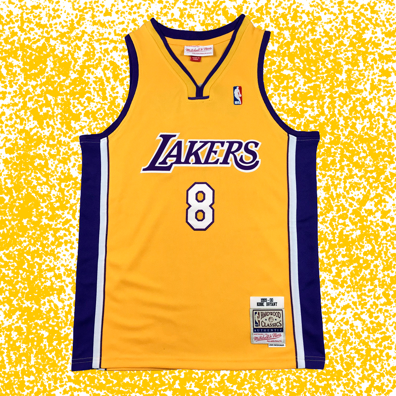 Lakers #8 Bryant Yellow V-Neck Classic Edition T-Shirt