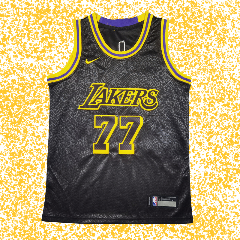 Lakers #77 Doncic Black Mamba Edition T-Shirt