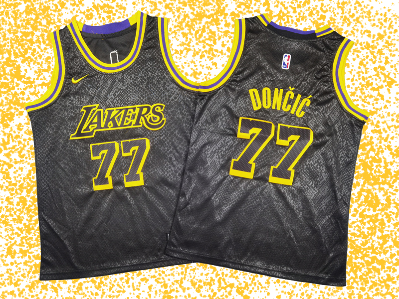 Lakers #77 Doncic Black Mamba Edition T-Shirt