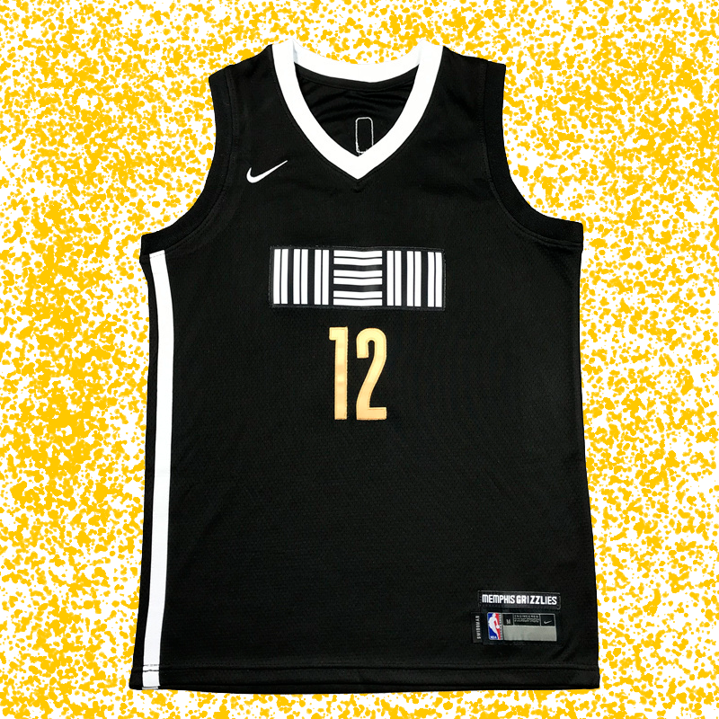 Grizzlies #12 Morant Black 2024 City Edition T-Shirt