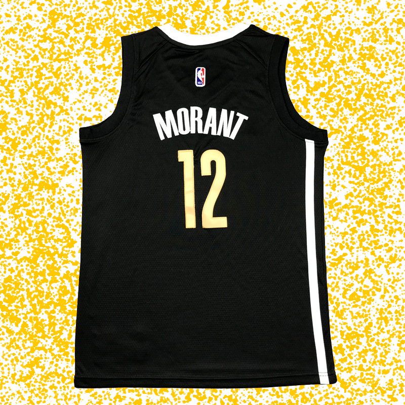 Grizzlies #12 Morant Black 2024 City Edition T-Shirt