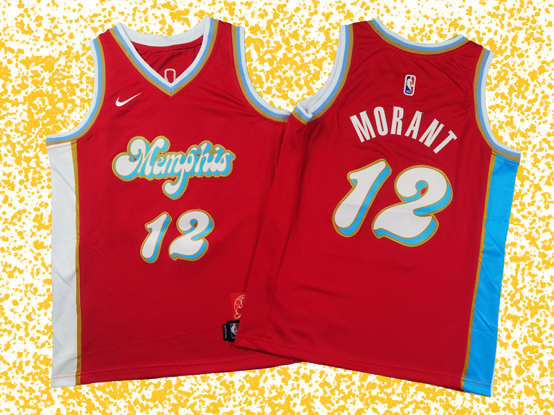 Grizzlies #12 Morant Red City Edition T-Shirt