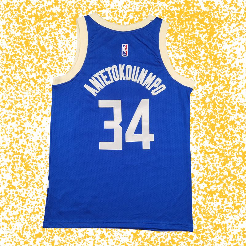 Milwaukee Bucks #34 Antetokounmpo Blue City Edition T-Shirt