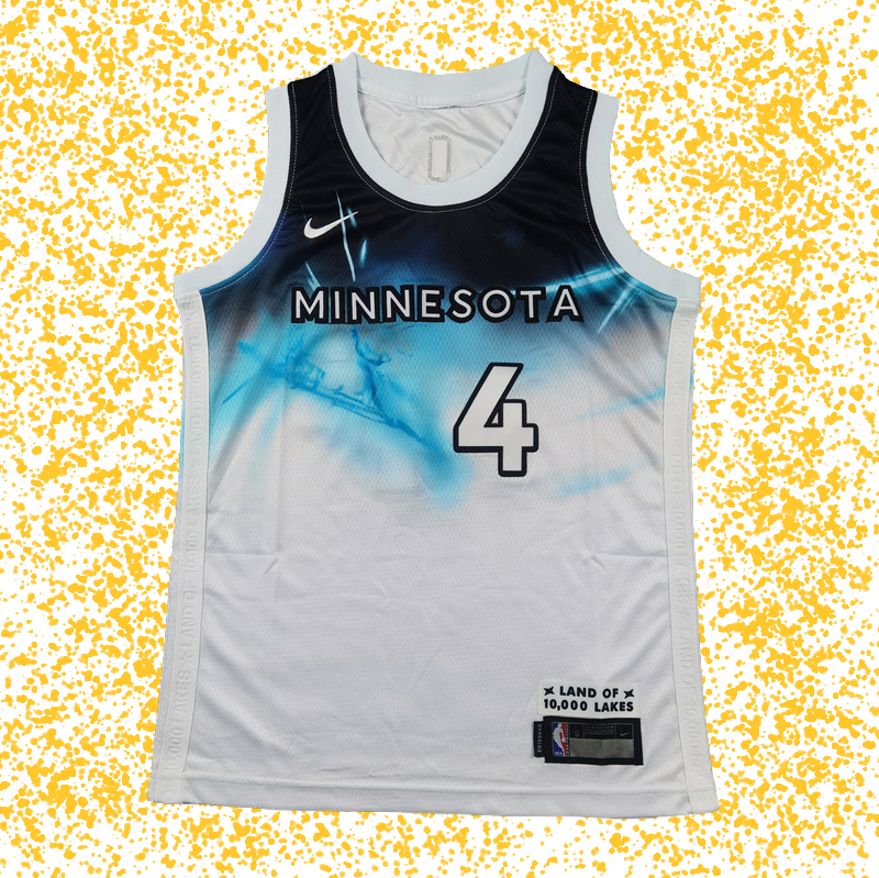 Timberwolves #4 Edwards White City Edition T-Shirt