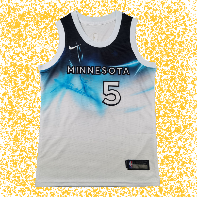 Timberwolves #5 Edwards White City Edition T-Shirt