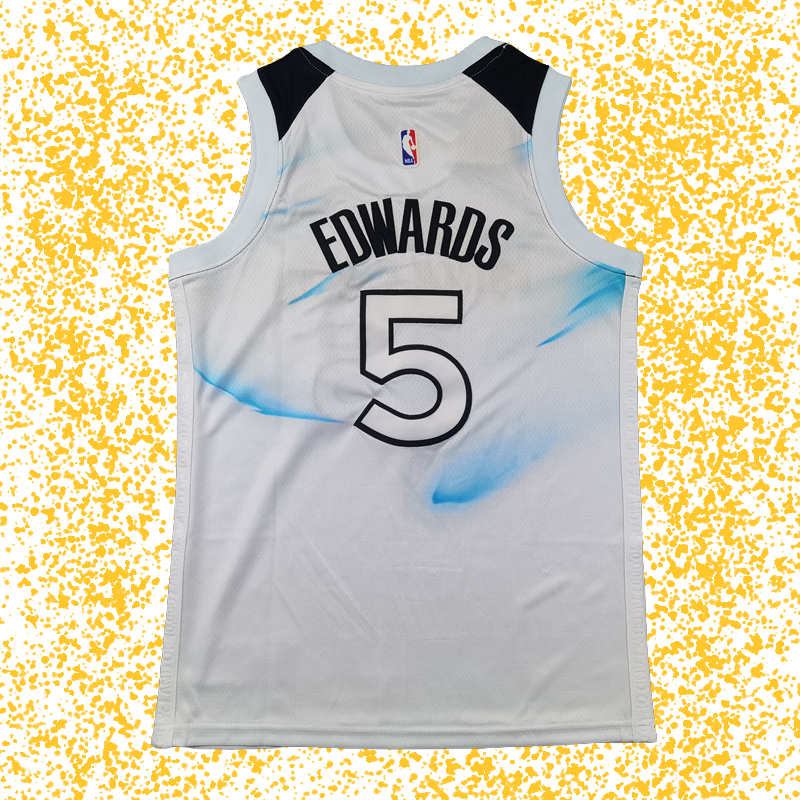 Timberwolves #5 Edwards White City Edition T-Shirt