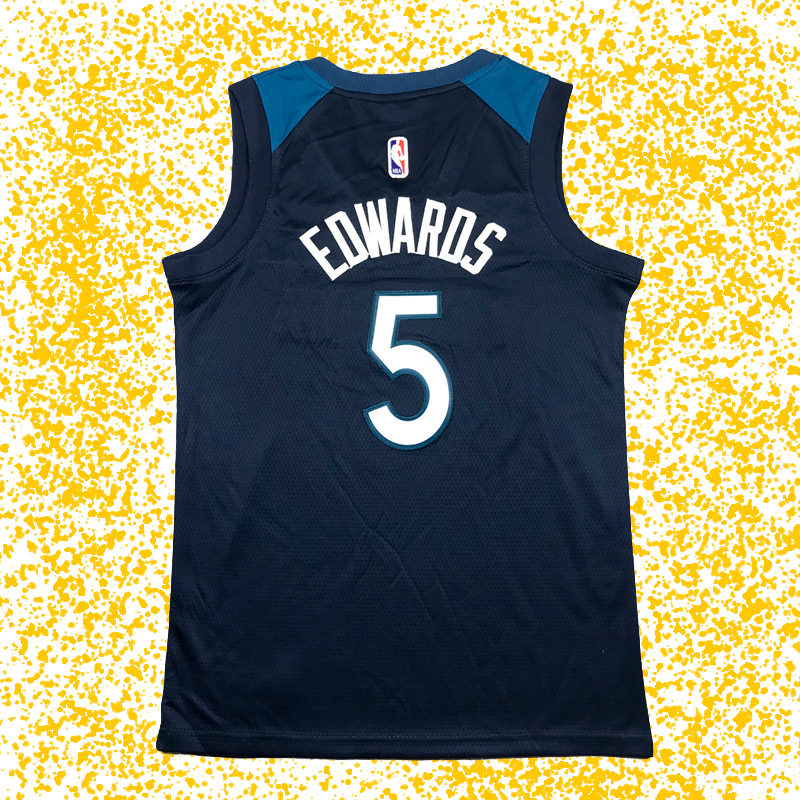 Timberwolves #5 Edwards Blue Icon Edition T-Shirt