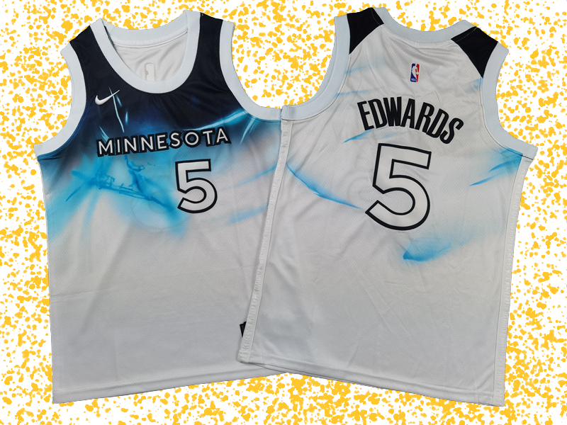 Timberwolves #5 Edwards White City Edition T-Shirt