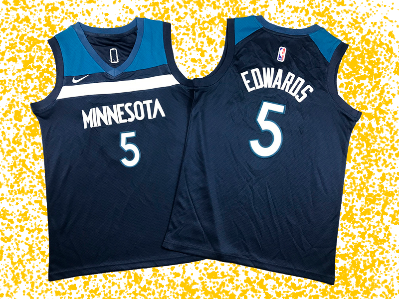 Timberwolves #5 Edwards Blue Icon Edition T-Shirt