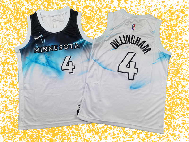 Timberwolves #4 Edwards White City Edition T-Shirt