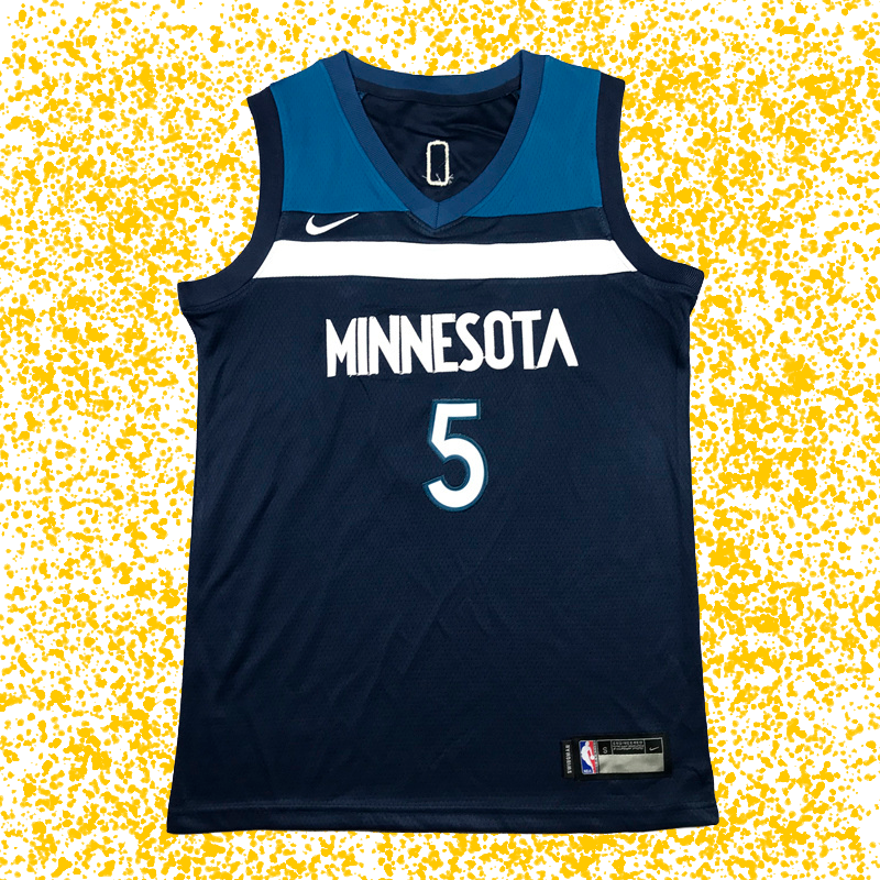 Timberwolves #5 Edwards Blue Icon Edition T-Shirt