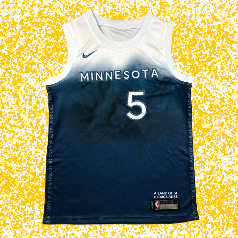 Timberwolves #5 Edwards Blue 2024 City Edition T-Shirt