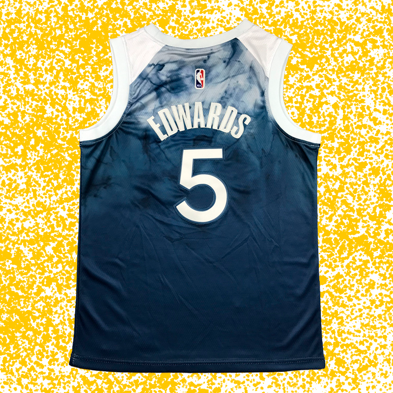 Timberwolves #5 Edwards Blue 2024 City Edition T-Shirt