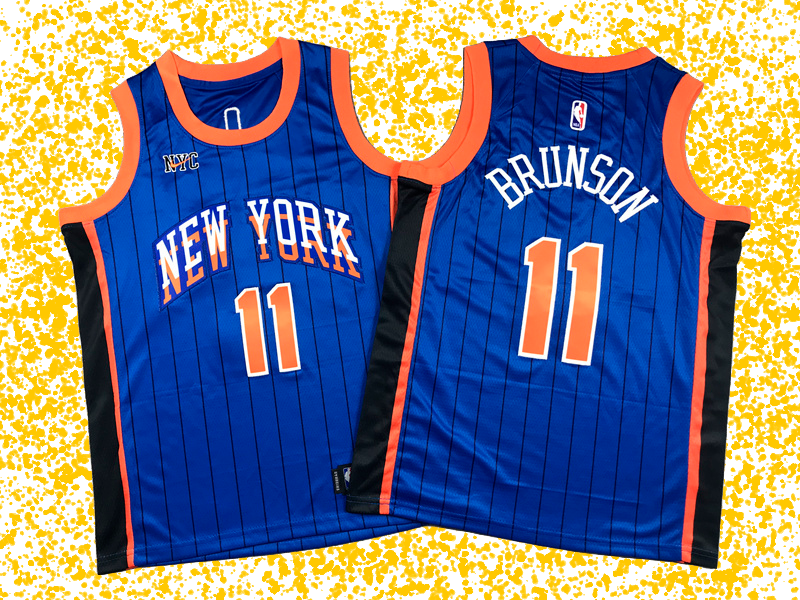 Knicks #11 Brunson Blue 2024 City Edition T-Shirt