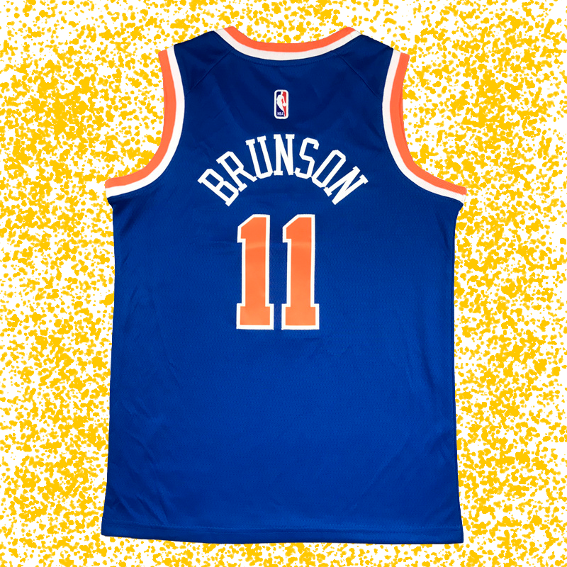 Knicks #11 Brunson Blue Icon Edition T-Shirt